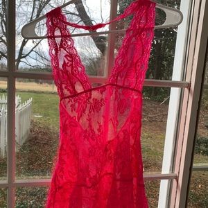 Sexy sheer hot pink chemise/slip. Like new!